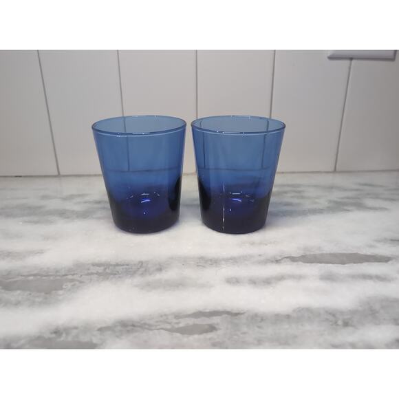 Anchor Hocking Cobalt Blue Whiskey Glasses,‎ Old Fashioned Glasses, Barware - Picture 1 of 9